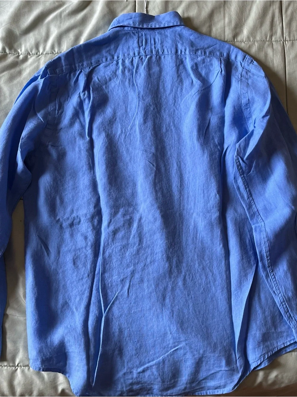 POLO Ralph Lauren Linen Shirt - Size L - Blue, Long sleeve